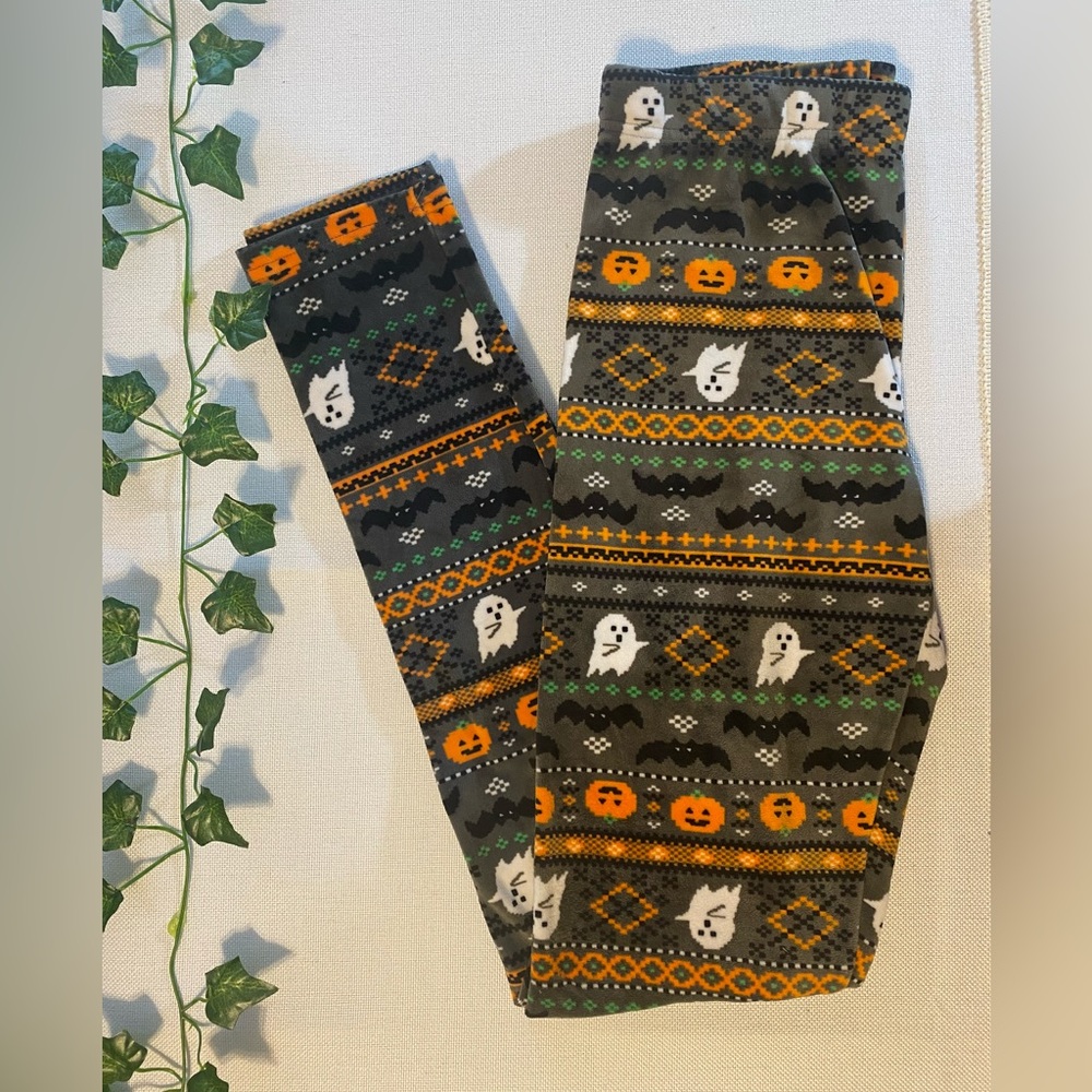 Fleece, Halloween Leggings | M, 7-9 |  Soft, Comfy, Spooky, Ghosts, Pumpkins